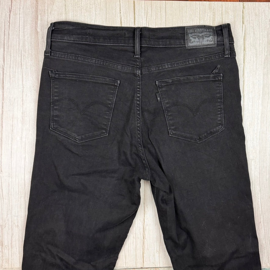 Levis 312 Shaping Slim Mid Rise Aged Black Jeans - Size 30"