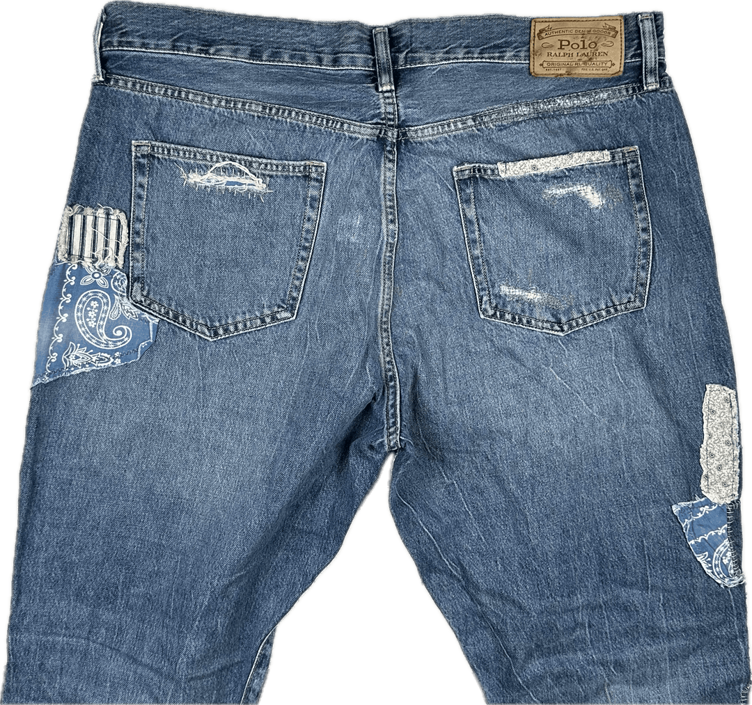 Ralph Lauren 'Avery Boyfriend' Patchwork Denim Jeans - Size 31 - Jean Pool