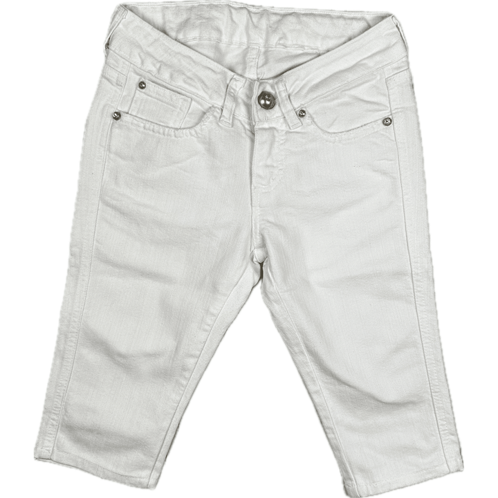 NEW- Italian Peperosa Girls White Crop Jeans - Size 10 - Jean Pool