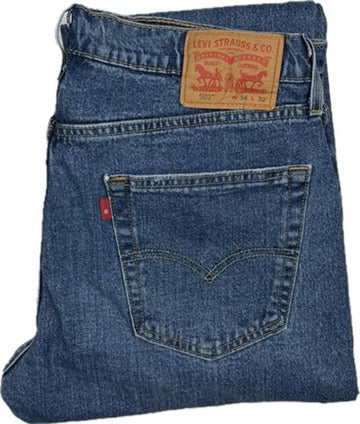 Levis 502 Zip Fly Mens Straight Fit Jeans - Size 34