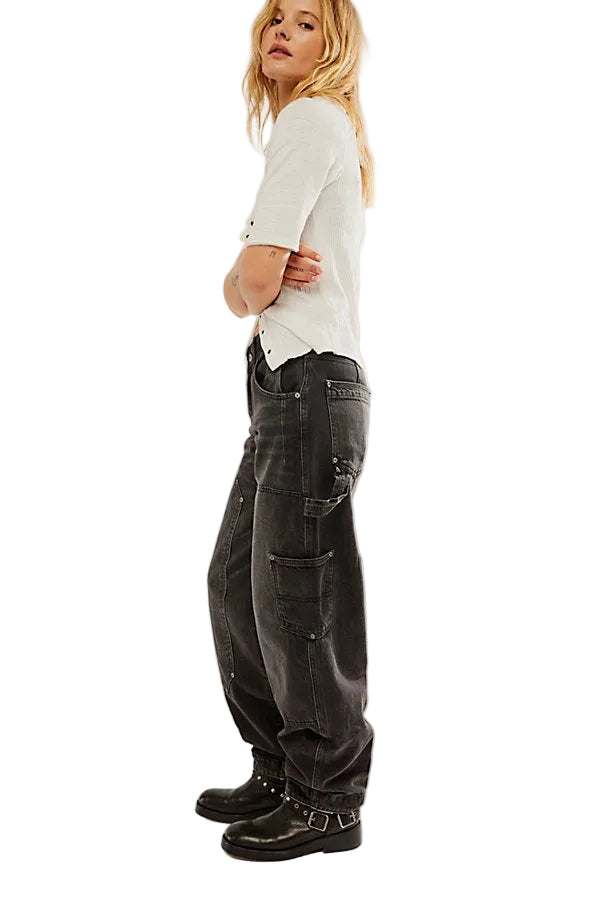 NEW- We the Free (Free People) 'Loren' Carpenter Barrel Jeans - Size 28