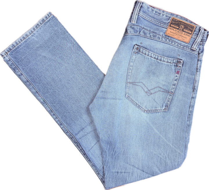 Replay Italy Mens 'Newdoc' Straight Fit Jeans- Size 36/34