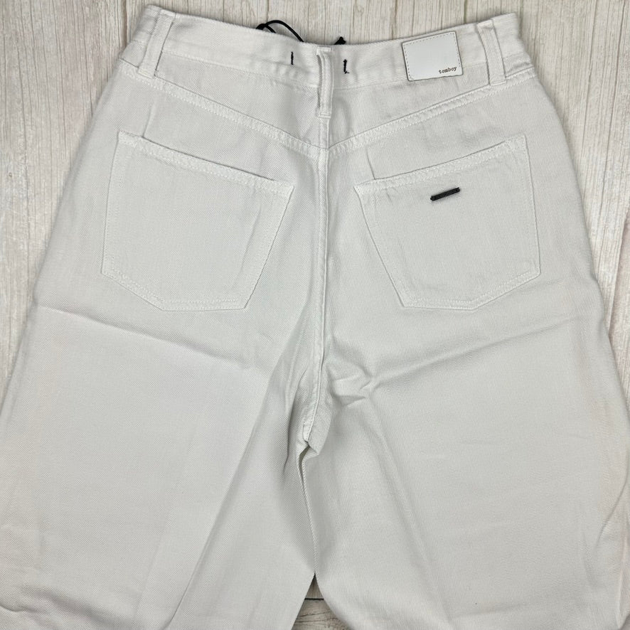 NWT- Made in Tomboy 'Margherita' High Rise Wide Leg Stripe Side Jeans - Size 28