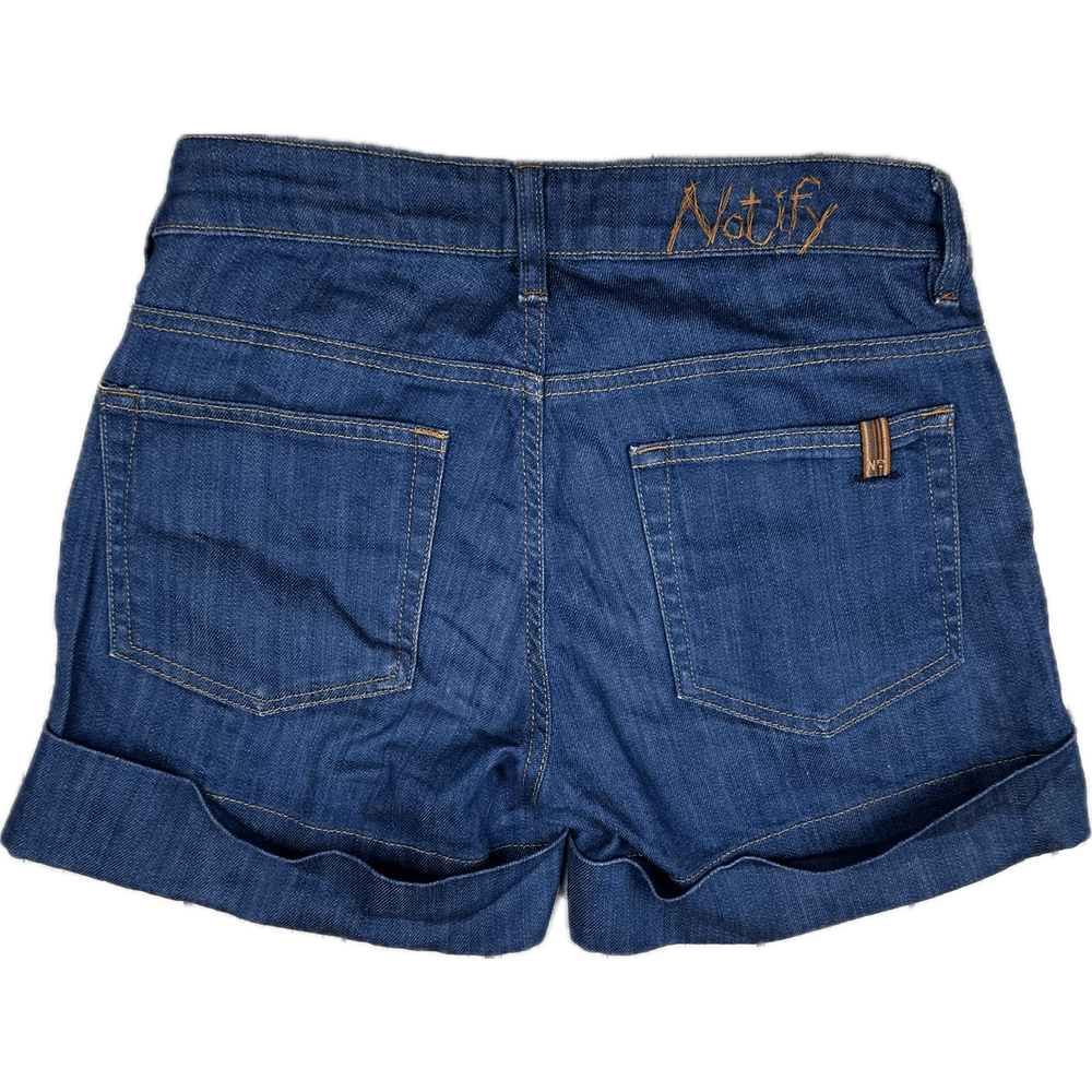 Notify Italian Made Ladies 'Absinthe' Cuffed Denim Shorts - Size 26 - Jean Pool