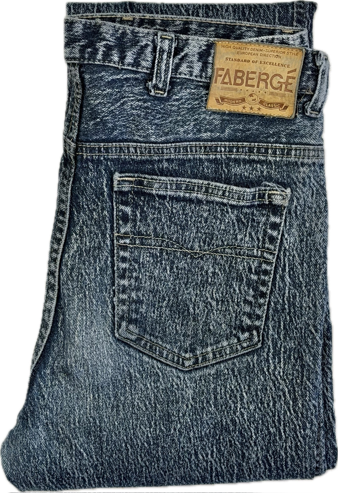 Faberge 1980's Australian Acid Wash Slim Fit Jeans- Suit Size 30"-32"