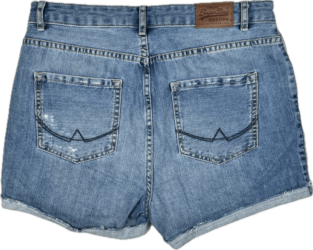 Superdry Ladies Denim Shorts - Size 29 or 11AU - Jean Pool