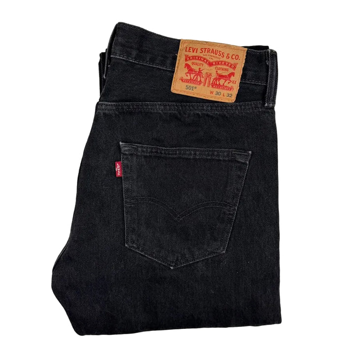Levis 501 Aged Black Button Fly Jeans -Size 30/32