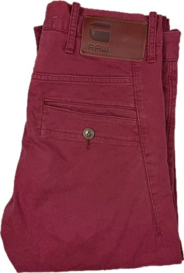 G Star RAW Correct Line 'Bronson' Red Chino -Size 29L