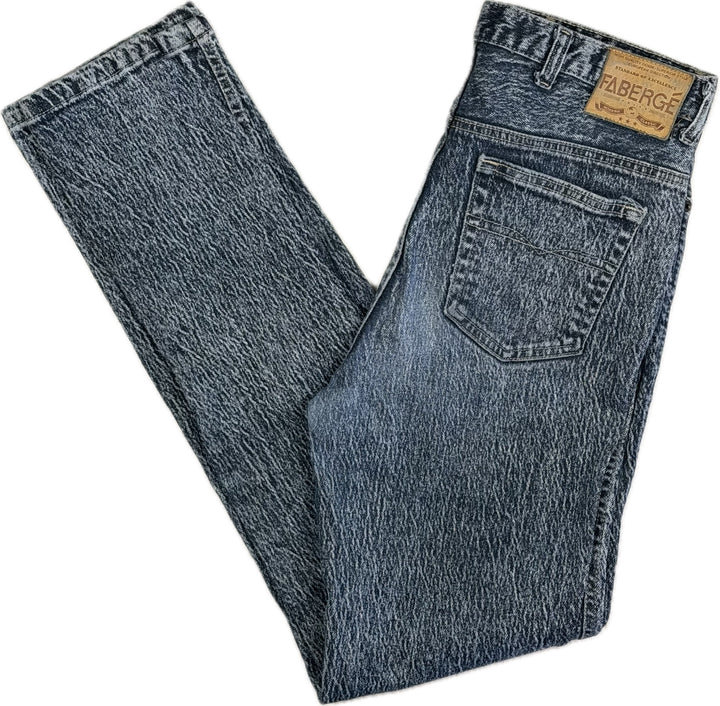 Faberge 1980's Australian Acid Wash Slim Fit Jeans- Suit Size 30"-32"