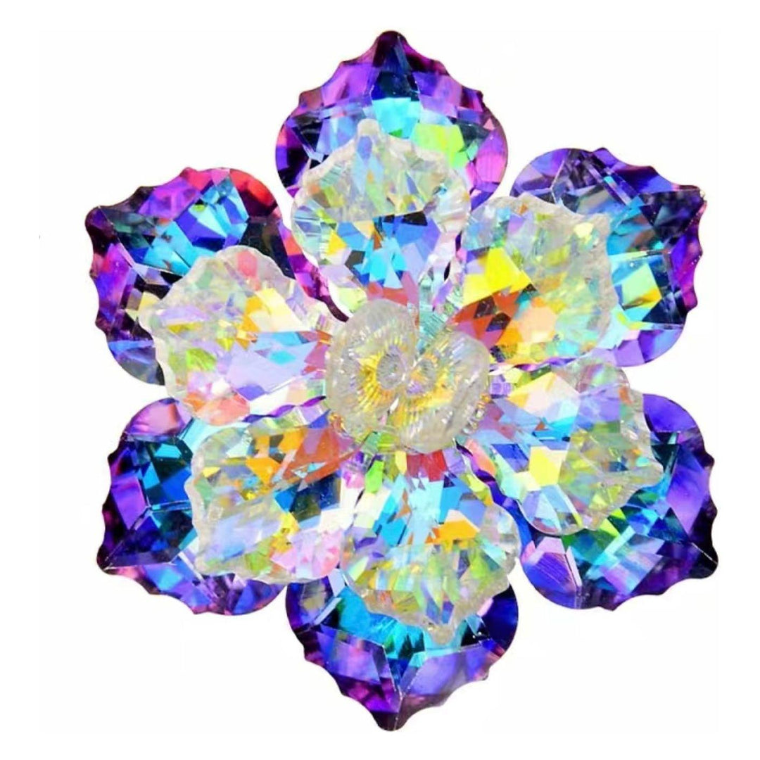 Crystal Holographic Flower Brooch - Jean Pool