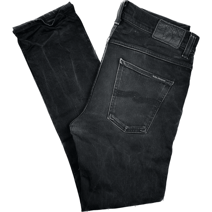 Nudie 'Lean Dean' Dry Cold Black Wash Organic Cotton Jeans- Size 32 - Jean Pool