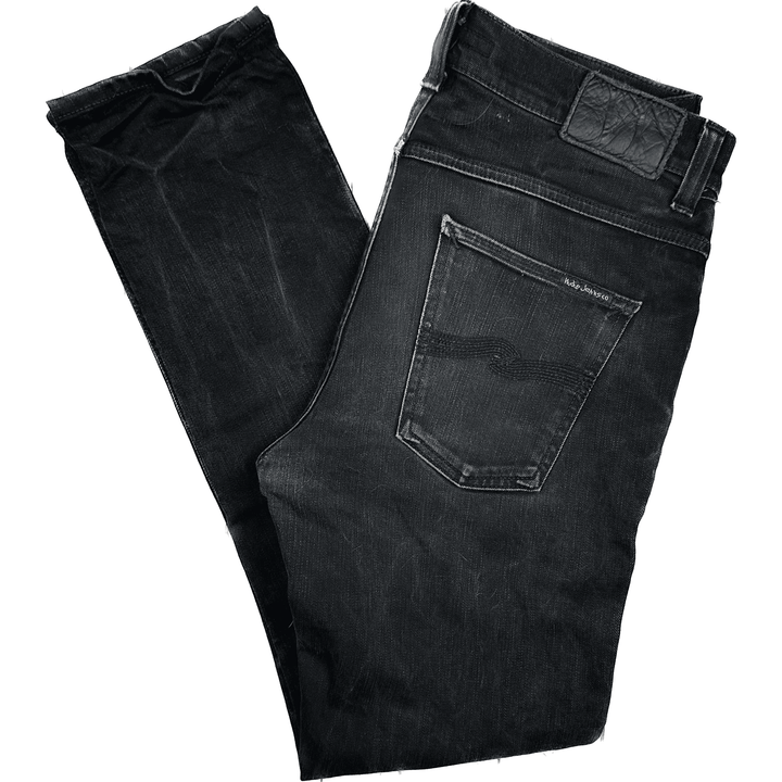 Nudie 'Lean Dean' Dry Cold Black Wash Organic Cotton Jeans- Size 32 - Jean Pool