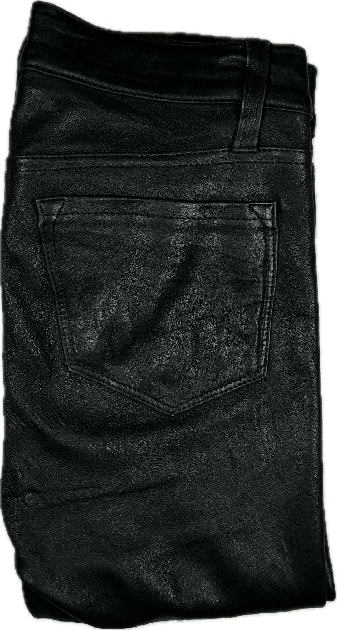 J Brand Black Lamb Leather Ankle Zip Jeans- Size 24