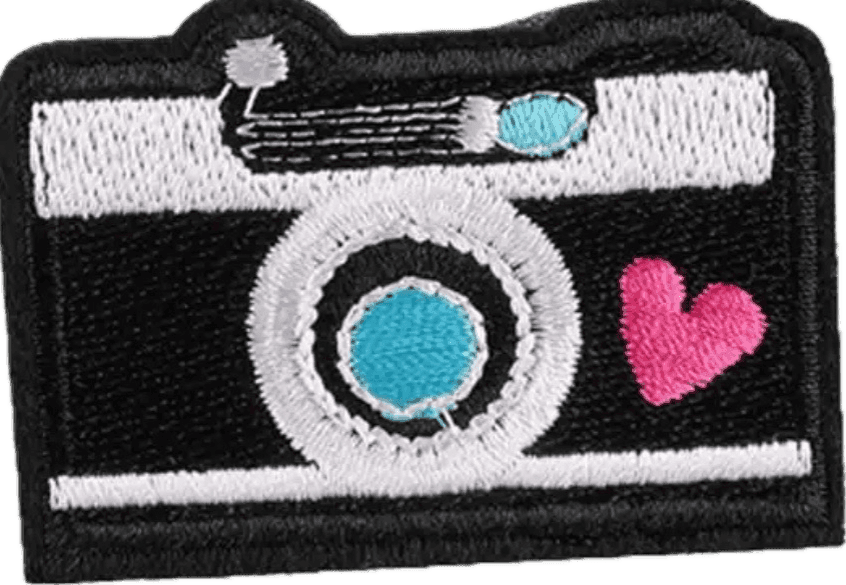 Camera Pvc Patch Camera Love- Embroidered Cloth Patch – Jean Pool
