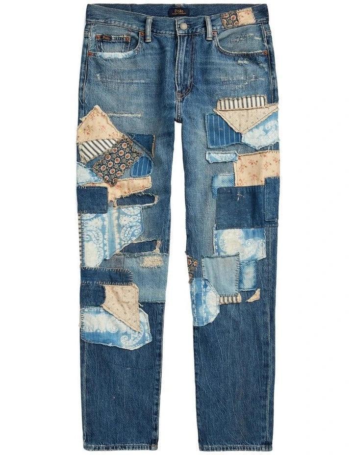 Ralph Lauren 'Avery Boyfriend' Patchwork Denim Jeans - Size 31 - Jean Pool