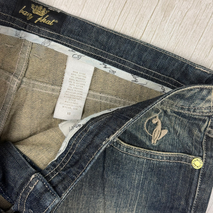 NEW- Baby Phat  Distressed Denim Straight Leg Jeans- US Size 18