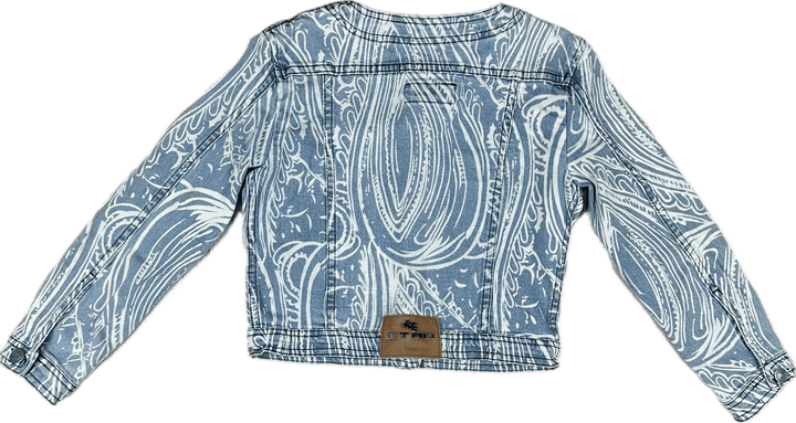 Etro Milano Ladies Crop Denim Jean Jacket - Size 6/8 - Jean Pool