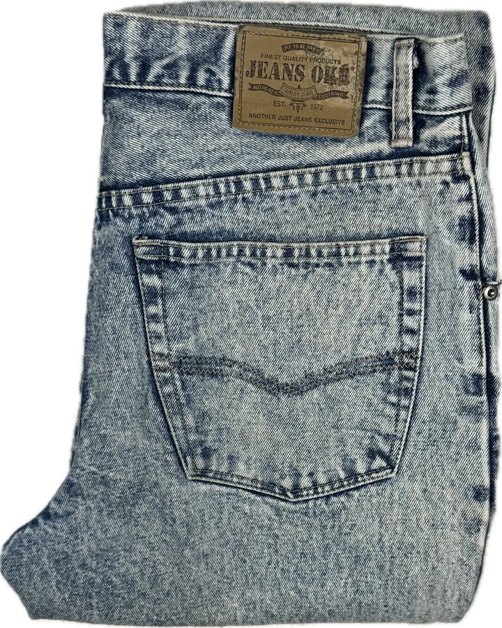 1980's Acid Wash Oke Classic Fit Jeans- Suit Size 31-32"