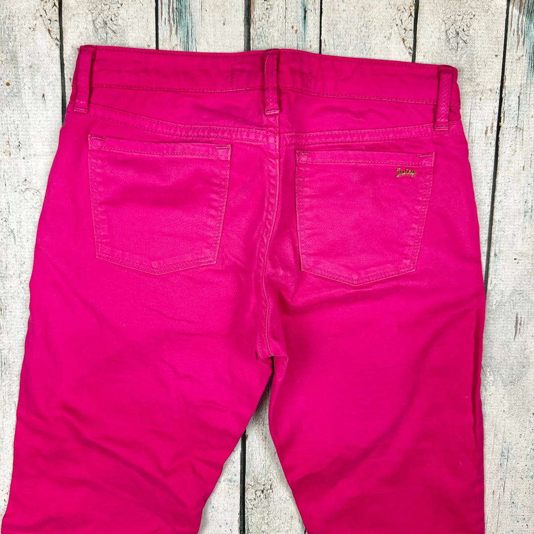 Juicy Couture Hot Pink Stud Pocket Jeans - Size 12 - Jean Pool