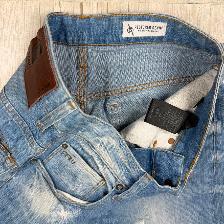 G Star Restored Denim '3301 Taper' Mens Jeans -Size 30/34