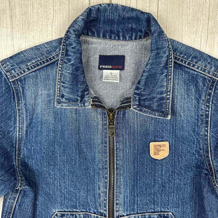 Fred Bare Children's 90's Denim Zip Front Jacket - Size 5Y