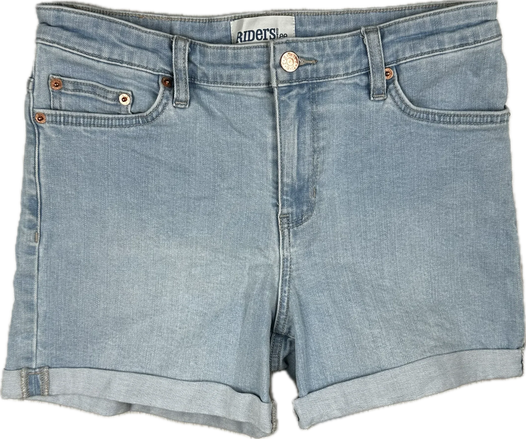 Lee Riders Ladies 'Mid Thigh Short' Cuffed Stretch Denim Shorts  - Size 10