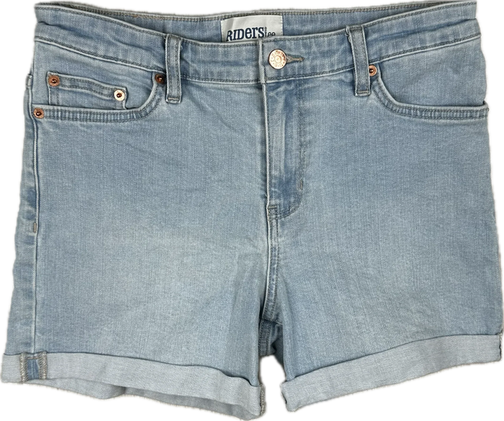 Lee Riders Ladies 'Mid Thigh Short' Cuffed Stretch Denim Shorts  - Size 10