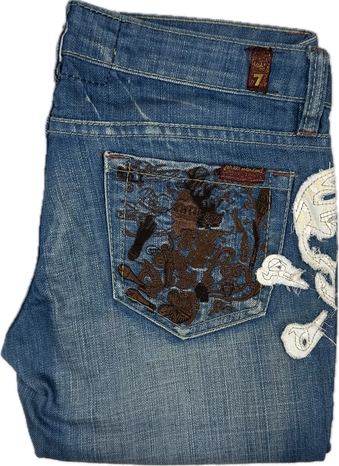 7 for all Mankind 'Skull' Low Rise Slim Straight Jeans Size- 27