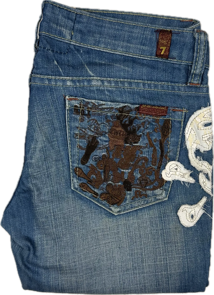 7 for all Mankind 'Skull' Low Rise Slim Straight Jeans Size- 27