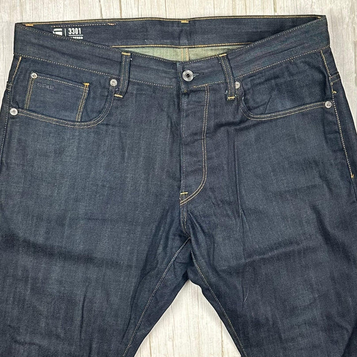 G Star RAW Mens 3301 Tapered Jeans -Size 36/32