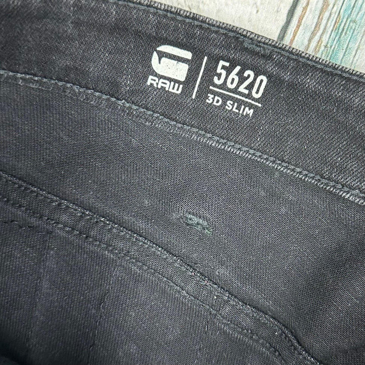 G Star RAW '5620 3D Slim' Logo Seat Jeans -Size 32/34 - Jean Pool