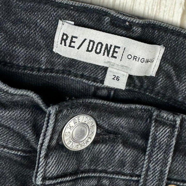 RE/DONE High Rise Ankle Crop Aged Black Jeans -Size 26
