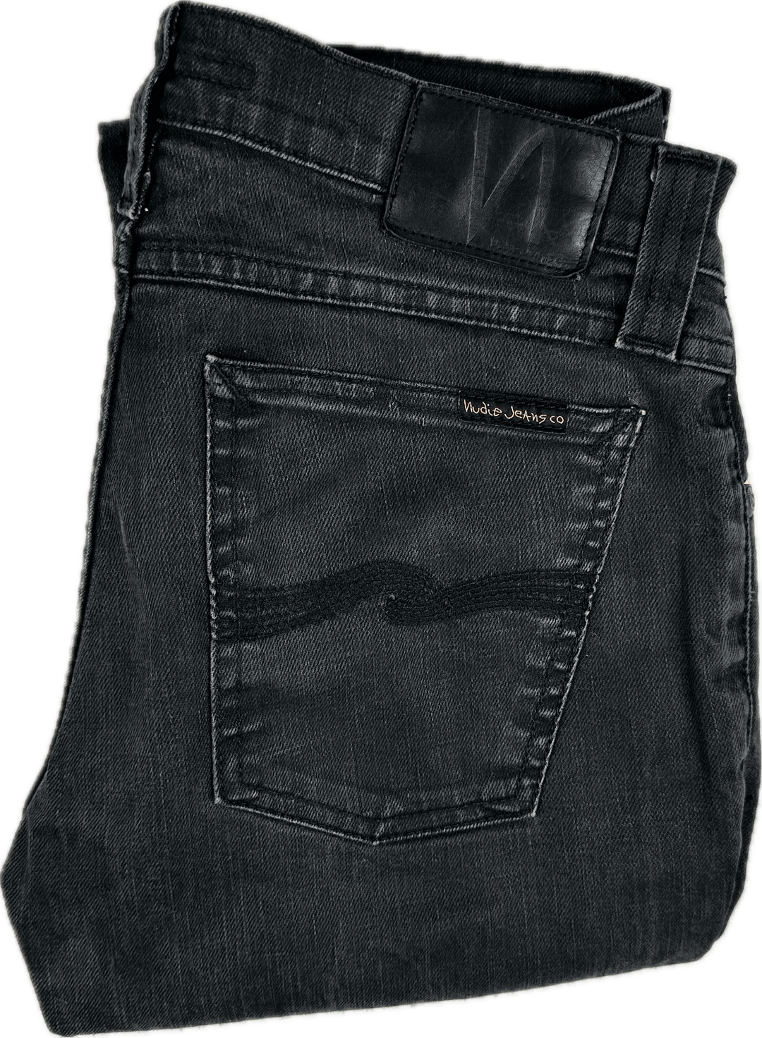 Nudie Jeans Co. Dry Black Organic Cotton Jeans - Size 30 Crop