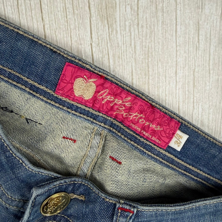 NWT - Apple Bottoms Iconic Embroidered Flare Jeans -Size 6/7