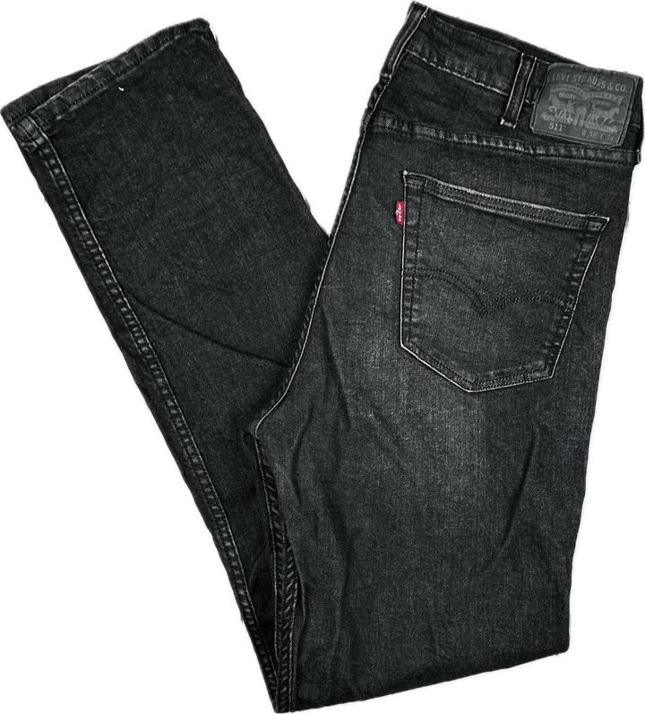 Levis Slim Straight 511 Men's Black Jeans - Size 38/34 - Jean Pool