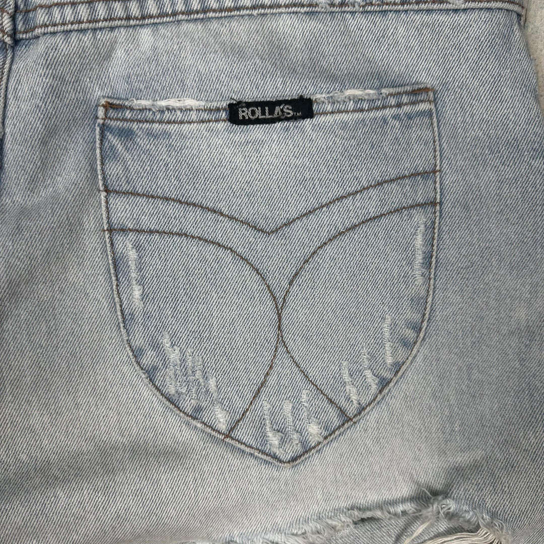 Rollas Dusters Denim Distressed Denim Shorts - Size 14 - Jean Pool