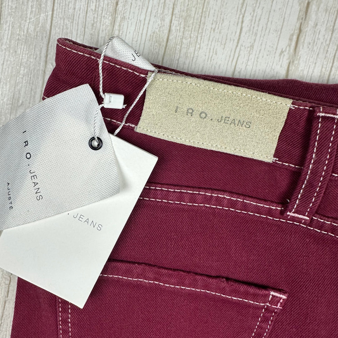 NWT- IRO France Ladies Wine Red Slim Fit Jeans- Size 27