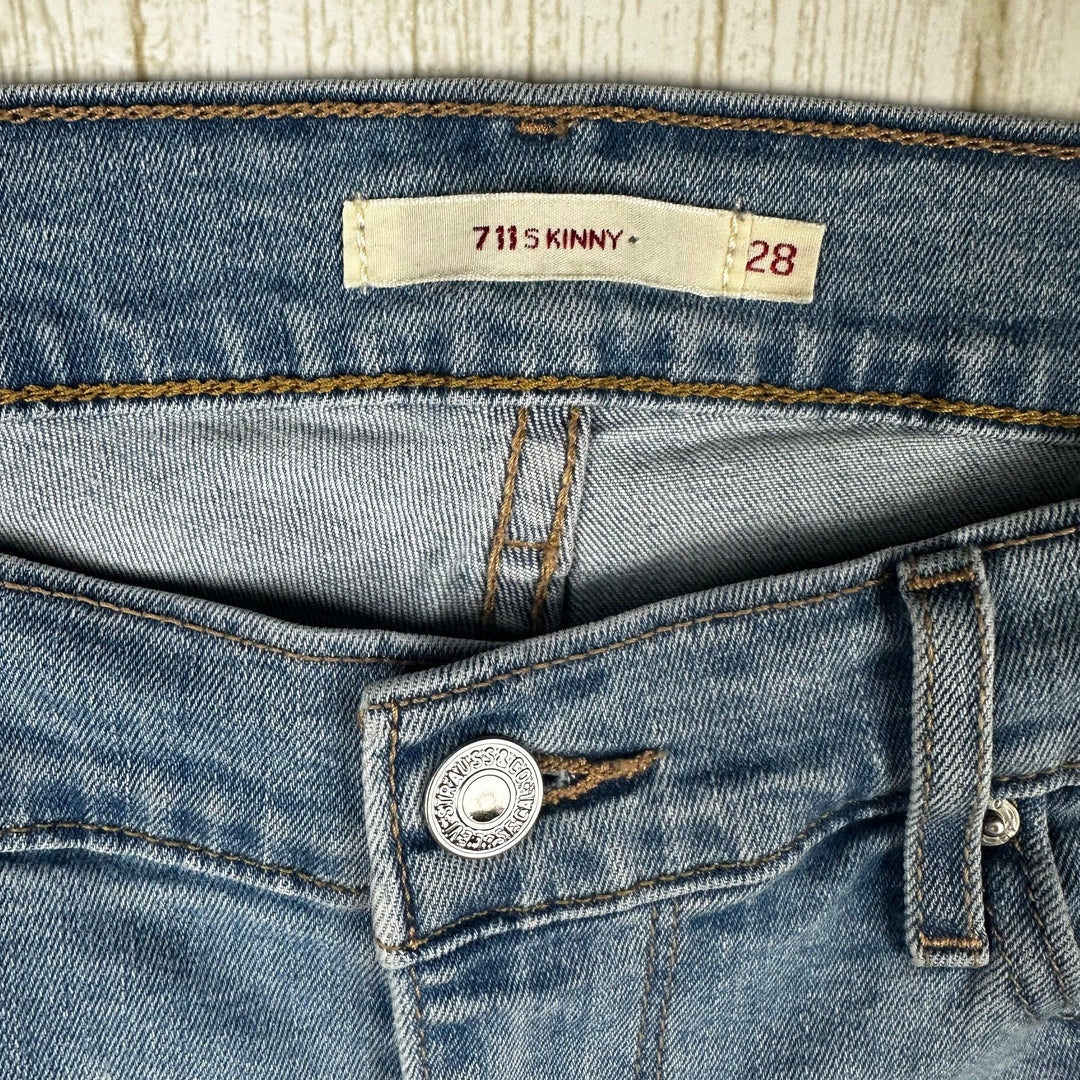 Levis 711 Released Hem Crop Jeans -Size 28