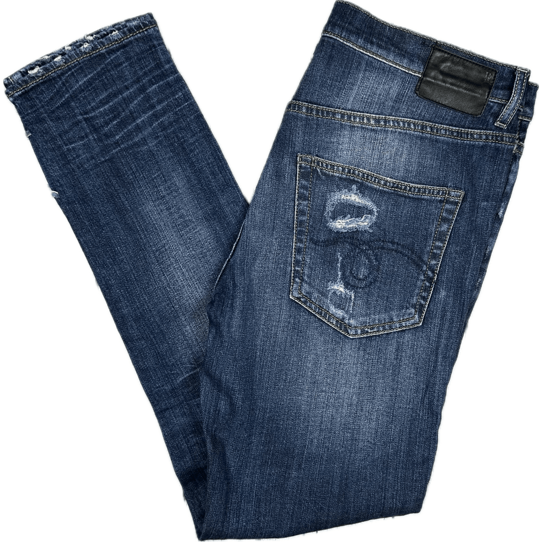 R13 Made in Italy 'Slouch Skinny' Distressed Jeans- Size 30 - Jean Pool