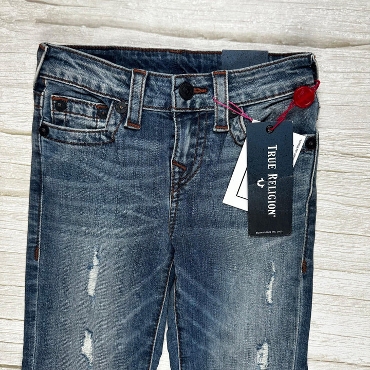 NWT - True Religion 'Geno Slim' Logo Jeans- Size 4Y