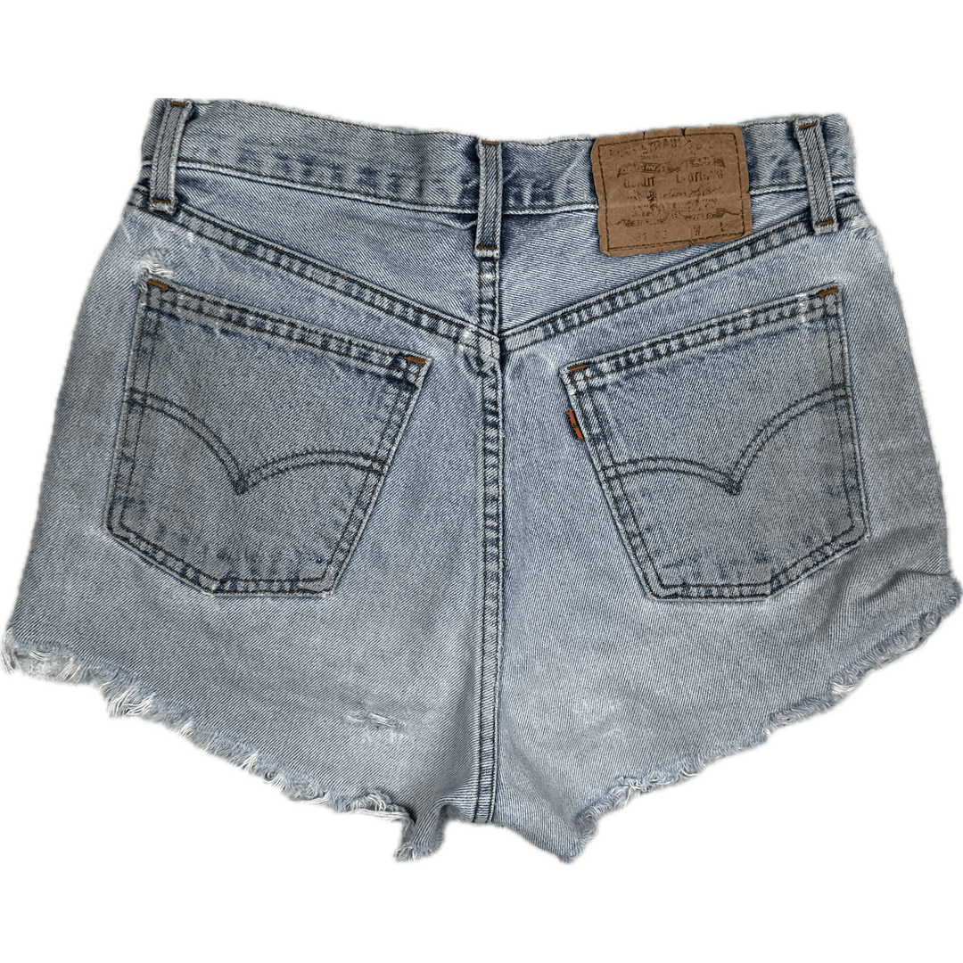 Levis Reworked Ladies High Rise Destroyed Denim Shorts - Size 25" - Jean Pool