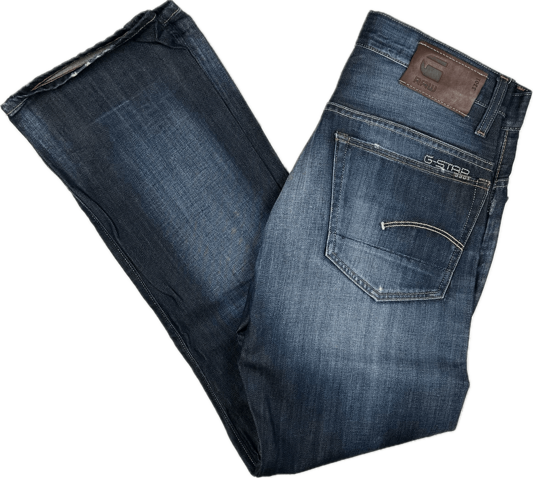 G Star '3301 Straight' Mens Dark Denim Jeans   -Size 31/32