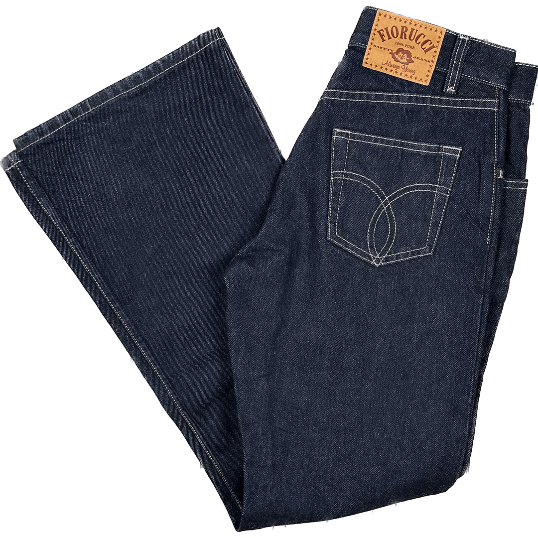 NEW- Deadstock Fiorucci 90's Exposed Button Denim Jeans- Size 8S - Jean Pool