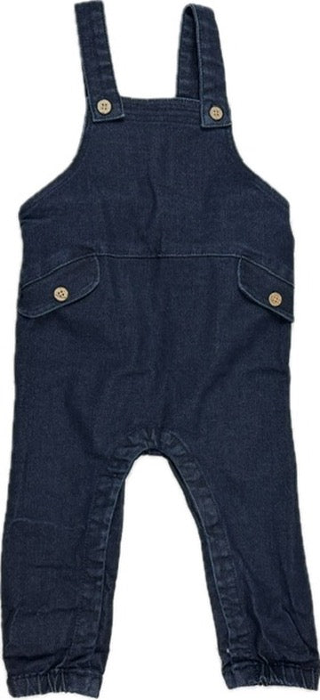 Lil' Atelier Denmark Classic Bib Front Denim Overalls - Size 9-12M
