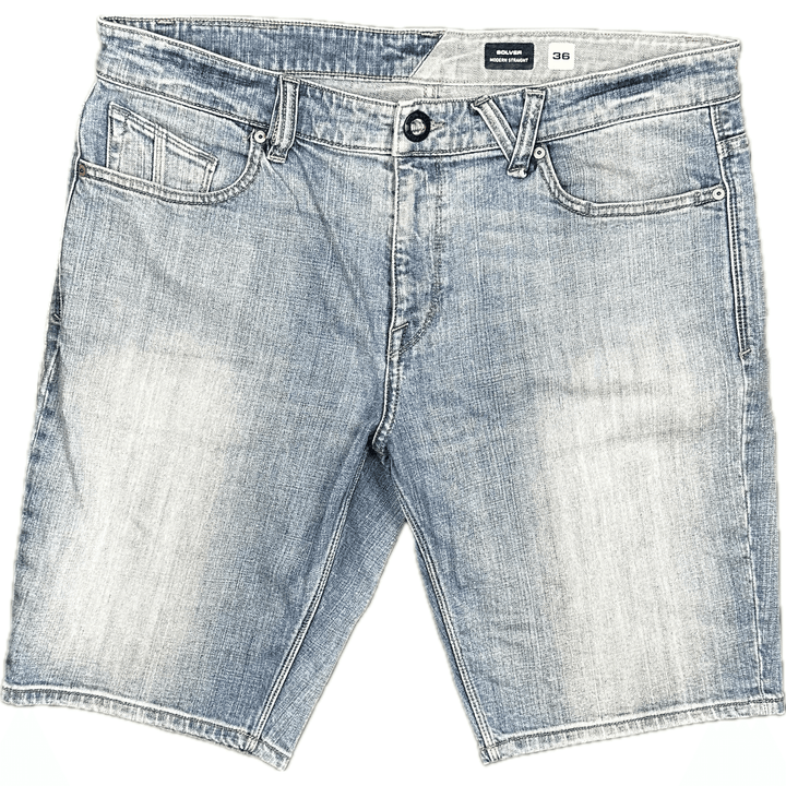 Volcom 'Solver' Mens Classic Denim Shorts -Size 36 - Jean Pool