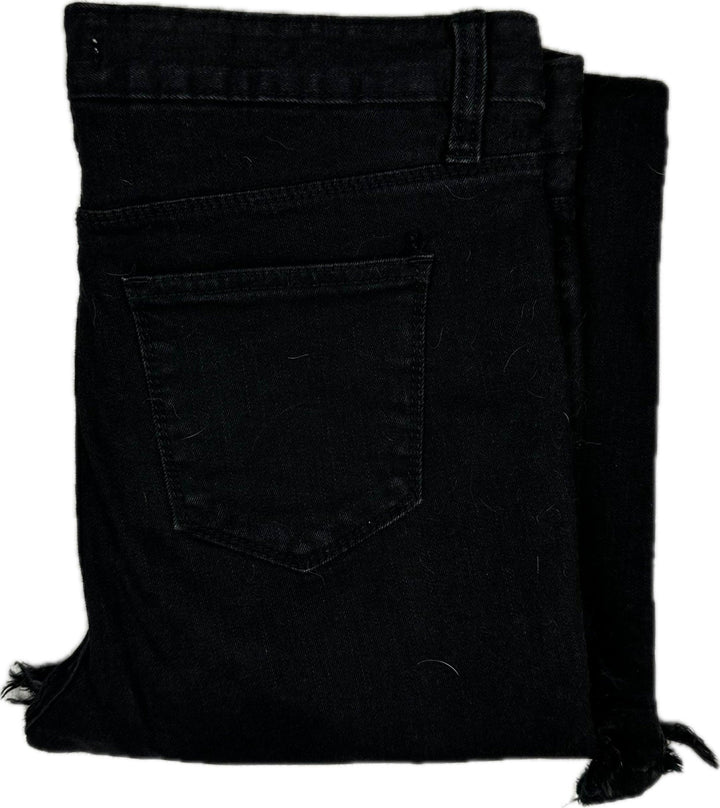 Jamie Stone Black Mid Rise Raw Hem Jeans- Size 28