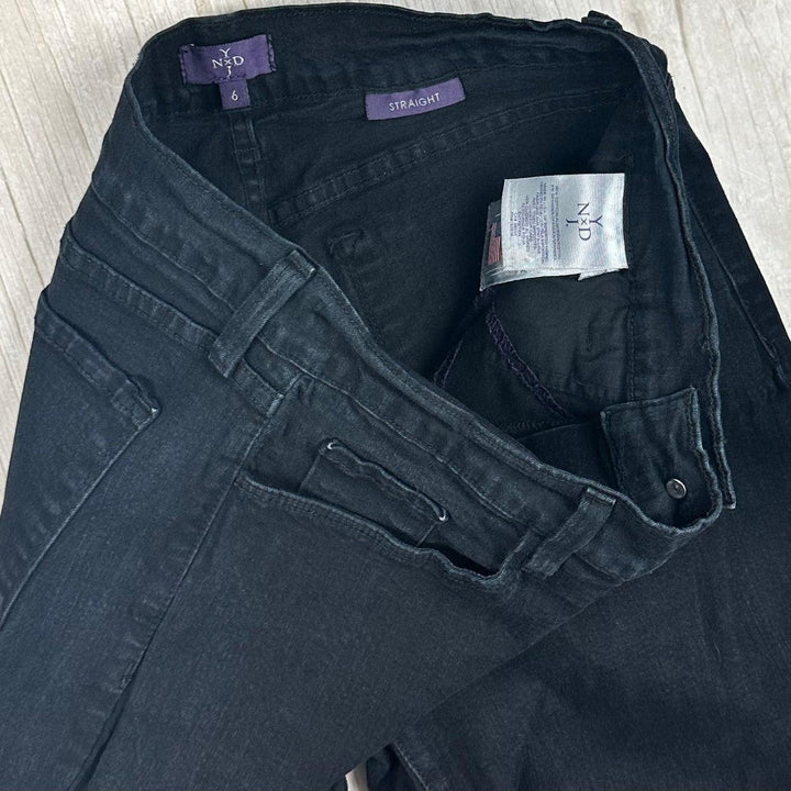 NYDJ Black Lift & Tuck 'Straight; Jeans -Size 6 US or 10 AU - Jean Pool