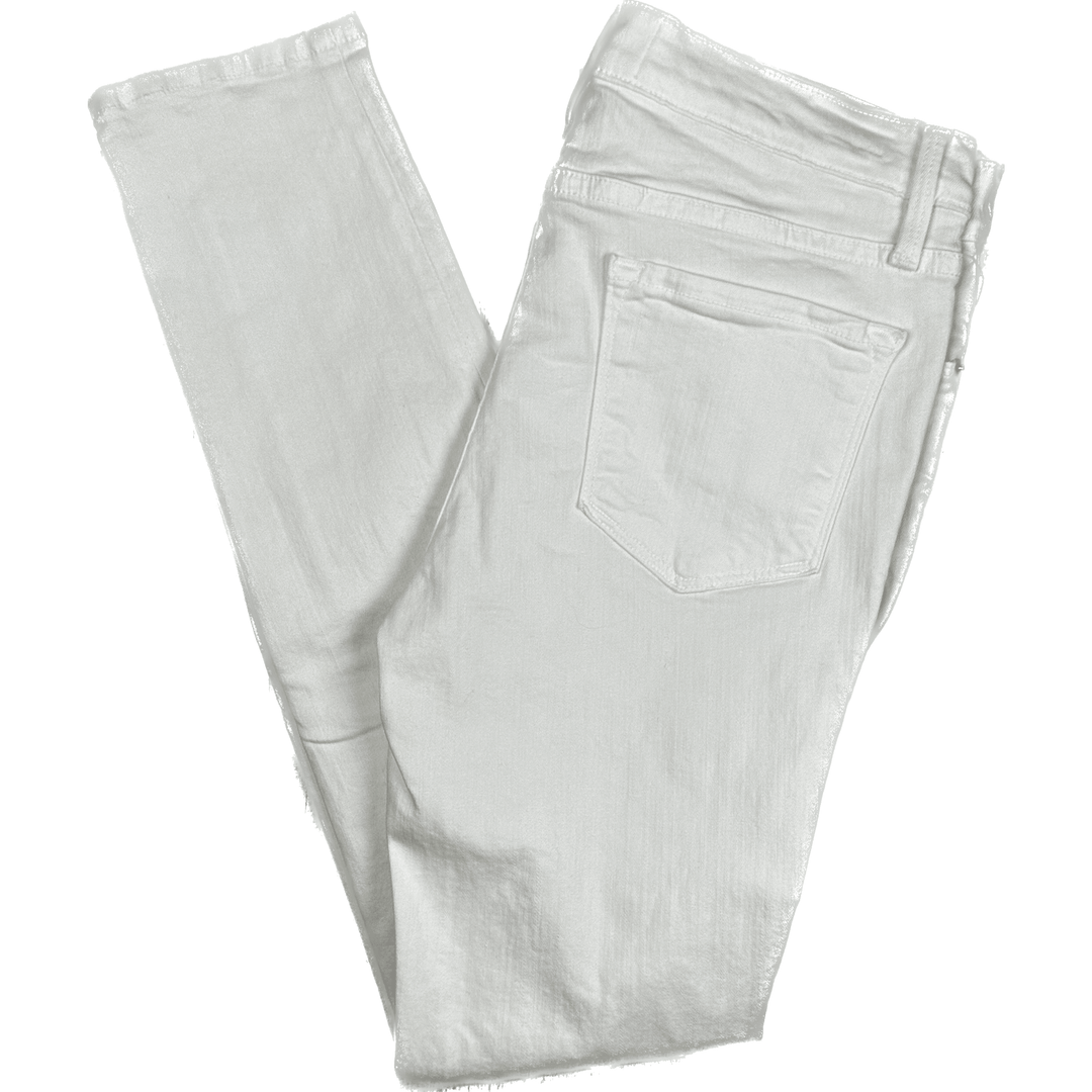 Frame Denim 'Le Skinny de Jeanne' White Busted Front Jeans -Size 29 - Jean Pool