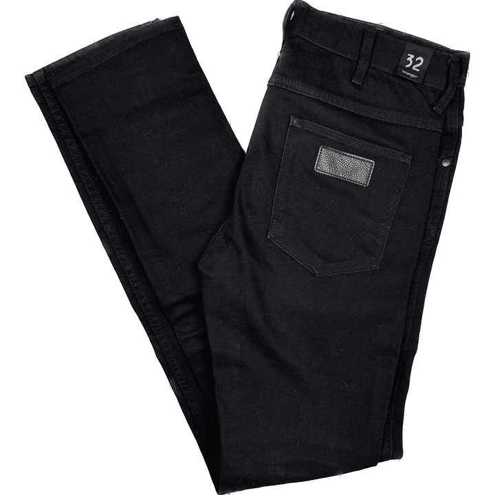 NEW- Wrangler 'Stranglers' Mens Skinny Fit Black Jeans - Size 32L - Jean Pool