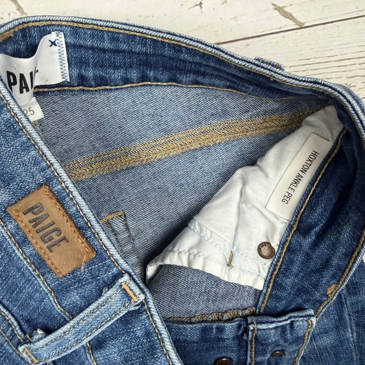 Paige Denim 'Hoxton Ankle Peg' Exposed Button Jeans - Size 25